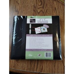 Pioneer 8"X8" Deluxe Top Loading Black Scrapbook 20 Pages Ribbon Detail